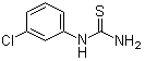 structure of CAS# 4947-89-1, 3-Chlorophenylthiourea;(m-Chlorophenyl)thiourea; 1-(m-Chlorophenyl)thiourea; 1-(3-Chlorophenyl)thiourea; N-(3-Chlorophenyl)thiourea; NSC 164965; m-Chlorophenylthiourea