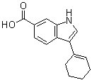 structure of CAS# 494799-16-5, 3-(1-Cyclohexen-1-yl)-1H-indole-6-carboxylic acid;3-(Cyclohex-1-enyl)-1H-indole-6-carboxylic acid; 3-(Cyclohex-1-enyl)-6-indolecarboxylic acid