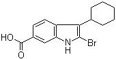 结构式 CAS# 494799-76-7, 3-环己基-2-溴-1H-吲哚-6-羧酸