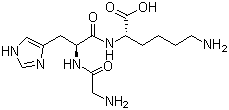 structure of CAS# 49557-75-7, Growth-modulating peptide;Liver growth factor; Glycyl-L-Histidyl-L-Lysine; (2S)-6-Amino-2-[[(2S)-2-[(2-aminoacetyl)amino]-3-(1H-imidazol-5-yl)propanoyl]amino]hexanoic acid