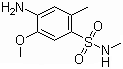 structure of CAS# 49564-57-0, 4-Amino-5-methoxy-2-methylbenzenesulfon-N-methylamide;5-Methyl-4-methylaminosulfonyl-2-methoxyaniline