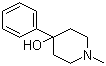 1-甲基-4-苯基-4-哌啶醇分子结构 (CAS 4972-68-3)