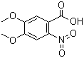 结构式 CAS# 4998-07-6, 6-硝基藜芦酸; 2-硝基-4,5-二甲氧基苯甲酸