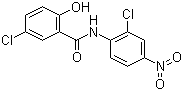 结构式 CAS# 50-65-7, 氯硝柳胺; 2',5-二氯-4'-硝基水杨酸酰替苯胺; 4'-硝基-2',5-二氯水杨酰苯胺