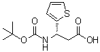 结构式 CAS# 500770-66-1, (betaS)-beta-[[叔丁氧羰基]氨基]-2-噻吩丙酸