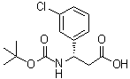 结构式 CAS# 500770-74-1, (betaS)-3-氯-beta-[[叔丁氧羰基]氨基]苯丙酸