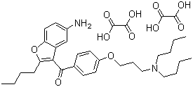 structure of CAS# 500791-70-8, (5-Amino-2-butyl-3-benzofuranyl)[4-[3-(dibutylamino)propoxy]phenyl]-methanone ethanedioate