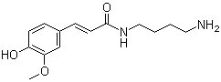 structure of CAS# 501-13-3, Subaphylline;N-(4-Aminobutyl)-3-(4-hydroxy-3-methoxyphenyl)-2-propenamide; Feruloylputrescine; N-Feruloylputrescine; NSC 602818