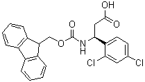 结构式 CAS# 501015-34-5, (betaS)-2,4-二氯-beta-[[(9H-芴-9-基甲氧基)羰基]氨基]苯丙酸