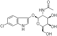6-氯-1H-吲哚-3-基 2-(乙酰基氨基)-2-脱氧-beta-D-吡喃半乳糖苷分子结构 (CAS 501432-61-7)