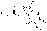 结构式 CAS# 50508-89-9, 2-(2-氯乙酰氨基)-3-(邻氯苯甲酰基)-5-乙基噻吩