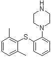 1-[2-[(2,6-二甲基苯基)硫基]苯基]哌嗪分子结构 (CAS 508233-76-9)