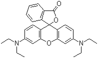 structure of CAS# 509-34-2, Solvent Red 49;Rhodamine B base; 3',6'-Bis(diethylamino)spiro[isobenzofuran-1(3H),9'-[9H]xanthene]-3-one