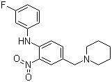 N-(3-Fluorophenyl)-2-nitro-4-(1-piperidinylmethyl)benzenamine molecular structure (CAS 509093-96-3)