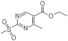 结构式 CAS# 509101-17-1, 2-甲烷磺酰基-4-甲基嘧啶-5-羧酸乙酯