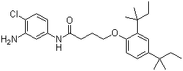 结构式 CAS# 51461-11-1, N-(4-氯-3-氨基苯基)-4-(2,4-二特戊基苯氧基)丁酰胺; 5-[4-(2,4-二特戊基苯氧基)丁酰胺基]-2-氯苯胺
