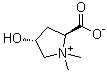 (2S-trans)-2-Carboxy-4-hydroxy-1,1-dimethylpyrrolidinium inner salt molecular structure (CAS 515-25-3)
