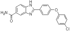structure of CAS# 516480-79-8, 2-[4-(4-Chlorophenoxy)phenyl]-1H-benzimidazole-5-carboxamide;2-[4-(4-Chlorophenoxy)phenyl]-1H-benzimidazole-5-carboxylic acid amide; C 3742