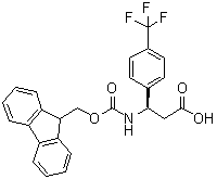 结构式 CAS# 517905-88-3, (betaR)-beta-[[(9H-芴-9-基甲氧基)羰基]氨基]-4-(三氟甲基)苯丙酸