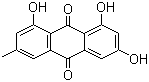 结构式 CAS# 518-82-1, 大黄素; 朱砂莲甲素; 1,3,8-三羟基-6-甲基蒽醌