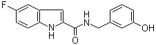 结构式 CAS# 518058-84-9, 5-氟-N-[(3-羟基苯基)甲基]-1H-吲哚-2-甲酰胺