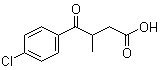 structure of CAS# 52240-25-2, 4-(4-Chlorophenyl)-3-methyl-4-oxobutanoic acid;3-(p-Chlorobenzoyl)butanoic acid; 3-(p-Chlorobenzoyl)butyric acid