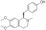 structure of CAS# 524-20-9, (-)-Armepavine;(R)-(-)-Armepavine; Alkaloid D, from Evonymus europaea; Evoeuropine; NSC 110381; 4-[[(1R)-1,2,3,4-Tetrahydro-6,7-dimethoxy-2-methyl-1-isoquinolinyl]methyl]phenol