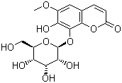 结构式 CAS# 524-30-1, 秦皮甙; 秦皮苷; 白蜡树苷