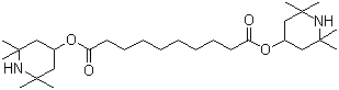 structure of CAS# 52829-07-9, Bis(2,2,6,6-tetramethyl-4-piperidyl)sebacate;Decanedioic acid bis(2,2,6,6-tetramethyl-4-piperidinyl)ester