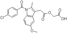 structure of CAS# 53164-05-9, Acemetacin;1-(p-Chlorobenzoyl)-5-methoxy-2-methylindole-3-acetic acid carboxymethyl ester