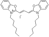 3,3'-Dihexyloxacarbocyanine iodide molecular structure (CAS 53213-82-4)