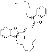 结构式 CAS# 53213-83-5, 3,3'-二庚基氧杂羰花青碘化物