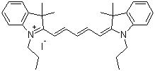 2-[(1E,3E)-5-(3,3-Dimethyl-1-propyl-1,3-dihydro-2H-indol-2-ylidene)-1,3-pentadienyl]-3,3-dimethyl-1-propyl-3H-indolium iodide molecular structure (CAS 53213-98-2)
