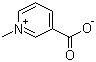 结构式 CAS# 535-83-1, 1-甲基吡啶鎓-3-甲酸内盐; 葫芦巴碱