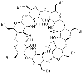 结构式 CAS# 53784-83-1, 七(6-溴-6-脱氧)-beta-环糊精