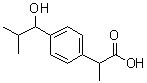 结构式 CAS# 53949-53-4, 2-[4'-(1-羟基-2-甲基丙基)苯基]丙酸