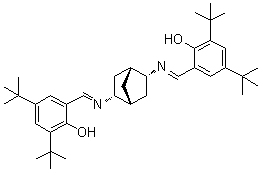 结构式 CAS# 539834-19-0, 2,2'-[(1R,2R,4R,5R)-双环[2.2.1]庚烷-2,5-二基二(次氮基次甲基)]二[4,6-二叔丁基苯酚]