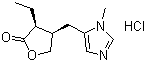 structure of CAS# 54-71-7, (+)-Pilocarpine hydrochloride;(3S,4R)-4,5-Dihydro-3-ethyl-4-(1-methyl-1H-imidazol-5-ylmethyl)-2(3H)-furanone hydrochloride