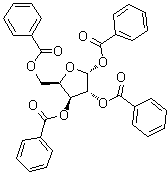 structure of CAS# 5432-87-1, alpha-D-Xylofuranose 1,2,3,5-tetrabenzoate;NSC 25067; Tetra-O-benzoyl-alpha-D-xylofuranose