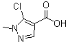 结构式 CAS# 54367-66-7, 5-氯-1-甲基-1H-吡唑-4-羧酸