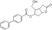 structure of CAS# 54382-73-9, (+/-)-Corey lactone 5-(4-phenylbenzoate);(3aR,4S,5R,6aS)-Hexahydro-4-hydroxymethyl-5-(4-phenylbenzyloxy)cyclopenta[b]furan-2-one