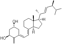 structure of CAS# 54573-75-0, Doxercalciferol;(1R,3S,5Z)-5-[(2E)-2-[(1R,3aS,7aR)-1-[(E,2R,5R)-5,6-Dimethylhept-3-en-2-yl]-7a-methyl-2,3,3a,5,6,7-hexahydro-1H-inden-4-ylidene]ethylidene]-4-methylidenecyclohexane-1,3-diol