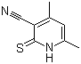 structure of CAS# 54585-47-6, 4,6-Dimethyl-3-cyanopyridine-2(1H)-thione;2-Mercapto-4,6-dimethyl-3-pyridinecarbonitrile; 2-Mercapto-4,6-dimethylnicotinonitrile; 3-Cyano-2-mercapto-4,6-dimethylpyridine; 3-Cyano-4,6-dimethyl-2-mercaptopyridine; 3-Cyano-4,6-dimethylpyridine-2-thiol; 4,6-Dimethyl-2-mercaptonicotinonitrile