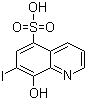 structure of CAS# 547-91-1, 8-Hydroxy-7-iodo-5-quinolinesulfonic acid;7-Iodo-8-hydroxyquinoline-5-sulfonic acid; Ferron