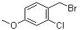 structure of CAS# 54788-17-9, 2-Chloro-4-methoxybenzyl bromide;1-(Bromomethyl)-2-chloro-4-methoxybenzene