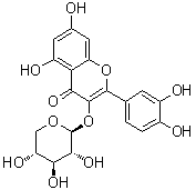 结构式 CAS# 549-32-6, 槲皮素 3-beta-D-吡喃木糖苷