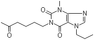 structure of CAS# 55242-55-2, Propentofylline;3-Methyl-1-(5-oxohexyl)-7-propylpurine-2,6-dione