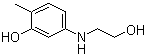 结构式 CAS# 55302-96-0, 5-[(2-羟乙基)-氨基]-2-甲苯酚; 2-甲基-5-N-羟乙基氨基苯酚