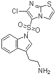 结构式 CAS# 554403-49-5, 2-[1-[(6-氯咪唑并[2,1-b][1,3]噻唑-5-基)磺酰基]-1H-吲哚-3-基]乙胺