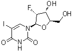 结构式 CAS# 55612-21-0, 2'-脱氧-2'-氟-5-碘尿苷